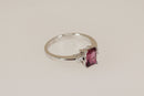 Elegant 18ct White Gold Rhodolite Garnet & Diamond Ring – Birmingham 2004