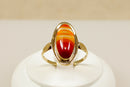8ct Gold & Banded Carnelian Ring