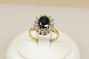 18ct Gold Sapphire & Diamond ‘Diana’ Ring, Certified