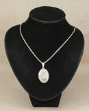 Elegant Sterling Silver Oval Locket & 16½-Inch Silver Rope Chain