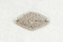 Vintage Silver Lozenge-Shaped (Diamond Filigree Brooch – Possibly French (800 Silver)