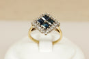 18ct Gold Sapphire & Diamond Cluster Ring
