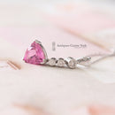 Handmade 18ct White Gold Pink Tourmaline & Diamond Pendant