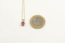 9ct Gold Pink Tourmaline Pendant & Chain