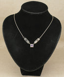 Beautiful Kit Heath Sterling Silver & Garnet Charles Rennie Mackintosh Style Necklet
