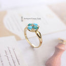 Antique 18ct Turquoise & Diamond Cluster Ring