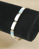 Stylish Sterling Silver & Mother of Pearl Link Bracelet