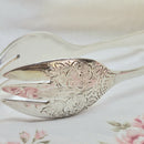 Vintage Silver Plate Ornate Serving Tongs