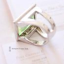 Daniel Swarovski Paris Collection Sterling Silver & Green Synthetic Spinel Statement Ring