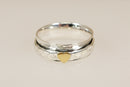 Silver Heart Spinner Ring