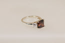 Stunning Sterling Silver Smoky Crystal & White Crystal Trilogy Ring