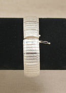 Stylish Italian Silver Flexible Bangle – Secure Clasp & Safety Clip