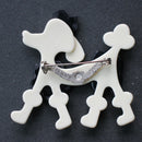 Lea Stein white poodle brooch