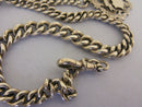 Victorian Antique Solid Sterling Silver Albert Pocket Watch Chain t-Bar & Fob Bir 1899