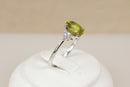 Stylish 18ct White Gold Peridot & Diamond Ring – Birmingham Hallmarked
