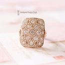 18ct Rose Gold Diamond Flower Cushion Cluster 2.71cts