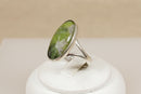 Vintage Silver & Green Agate Ring