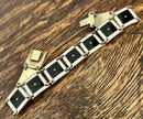 Modern Mid Century 1960’s Norwegian Sterling Silver Gilt Enamel Bracelet
