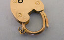 Edwardian Solid 9ct 9k Yellow Gold Heart Padlock Clasp Charm Pendant Bir 1908