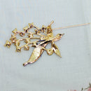 Vintage Enamel & Rhinestone Lily of the Valley Brooch
