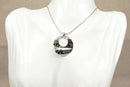 Italian Silver & Crystal Pendant & Chain