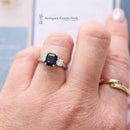 Platinum Sapphire & Diamond 3 Stone Ring