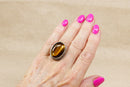 Impressive Silver Tiger’s Eye Statement Ring