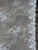 Stunning Laura Ashley - Agatha a period design white cotton Curtain Panelling 58”wide
