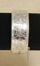 Vintage Silver Hinged Cuff Bangle 1959