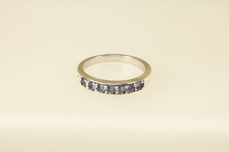 Silver & Blue Iolite 7 Stone Ring