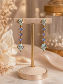 9ct Gold Tanzanite and Aquamarine Drop Earrings
