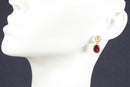 10ct Gold Rhodolite Garnet & Diamond Earrings