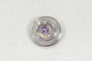 Vintage Scottish Highland Sterling Silver & Amethyst Thistle Brooch