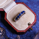 18ct White Gold Sapphire & Diamond-set Claws Ring Size L