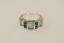 Silver & Topaz Trilogy Ring with Marcasite