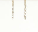 Classic Sterling Silver Flat Curb Link Necklace Chain 18 Inches