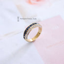 18ct Sapphire & Diamond 3 Row Half Eternity Ring