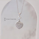 Platinum Diamond Heart Cluster Pendant