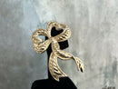 Vintage Christian Dior Large Gold Plated Bow Brooch with CD Box