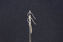 Silver Hammered Design Dropper Earrings