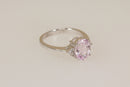 Beautiful 18ct White Gold Kunzite & Diamond Ring – Birmingham Hallmarked