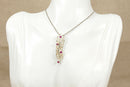 Silver & Ruby ‘Brutalist Style Pendant & Chain
