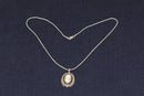 Elegant Art Deco Silver Cameo & Marcasite Pendant with Italian Snake Chain