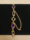 9ct Gold & Amethyst Bracelet