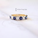 18ct Sapphire & Diamond Half Eternity Ring