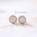 18ct White Gold Diamond Halo Cluster Earrings