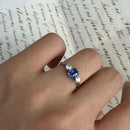 Antique 18ct White Gold & Platinum Sapphire & Diamond Three Stone Ring