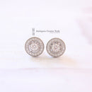 18ct White Gold Diamond Cluster Earrings by Luke Stockley London