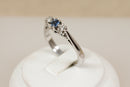 Classic 18ct White Gold Sapphire & Diamond Trilogy Ring – Birmingham Hallmarked