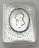 Vice Admiral Horatio Nelson, 1st Viscount Nelson, Silver Portrait Snuff Box. Birmingham 1805 William Pugh. 1.6 troy ounces.